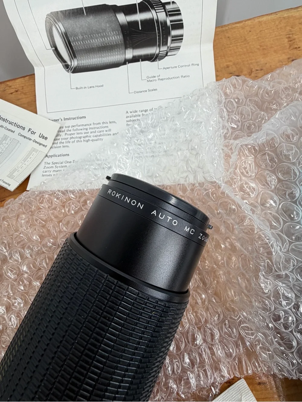 Vintage 70s 80s Rokinon 80-200mm f/4.5 Macro Zoom Lens Canon FD Mount AE-1 NOS